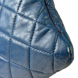 Chanel Blue Quilted Leather O-Case Zipped Pouch 2017