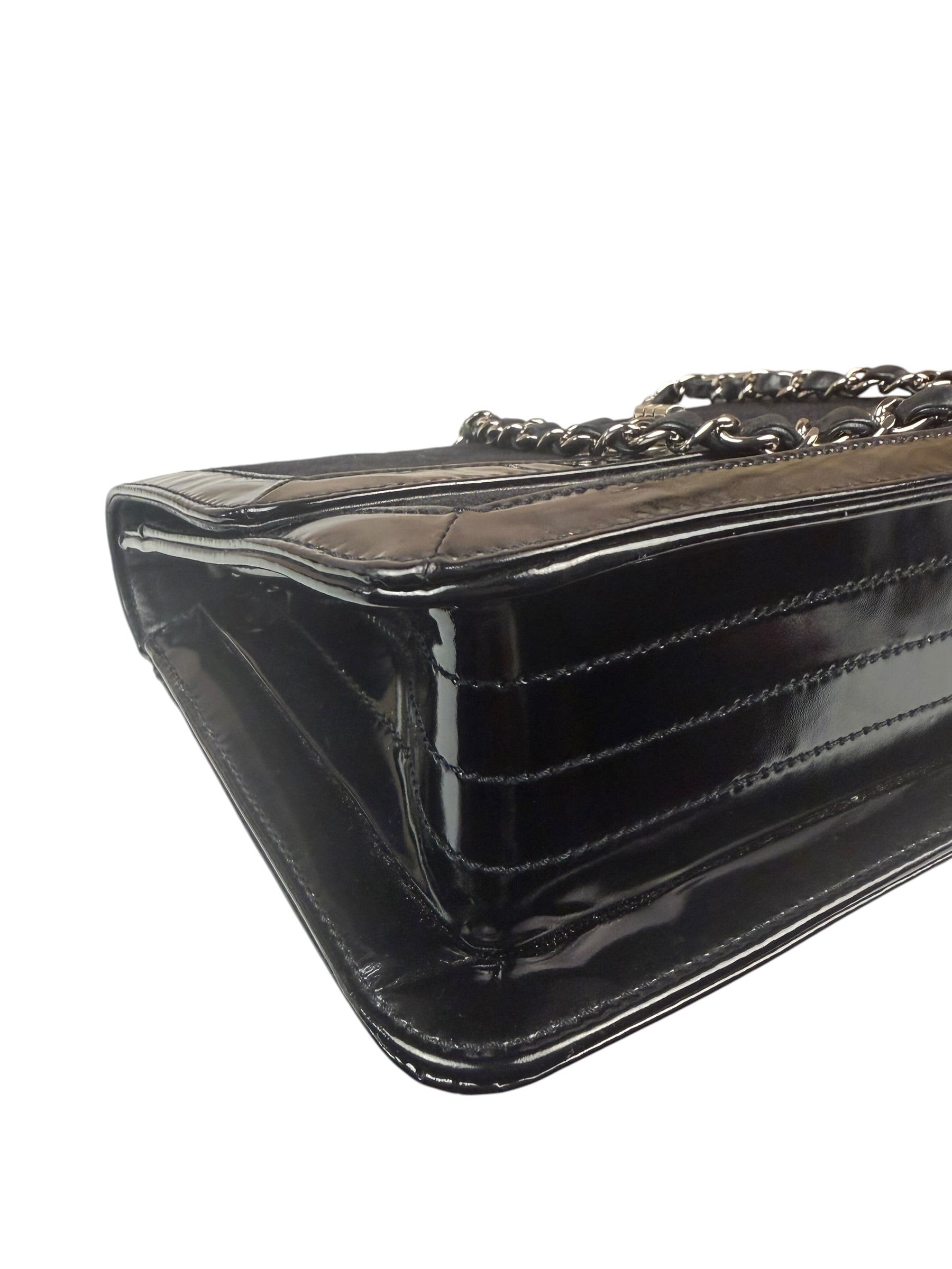 Chanel Black Patent Leather Trim Reissiue Flap Bag 2000