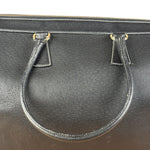 Salvatore Ferragamo Vintage Black Pebbled Leather Tote Bag