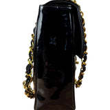 Chanel Black Patent Mademoiselle Single Flap Bag '95