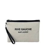 Yves Saint Laurent Off-White Rive Gauche Zipped Pouch