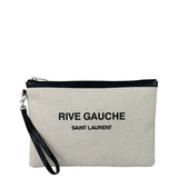 Yves Saint Laurent Off-White Rive Gauche Zipped Pouch