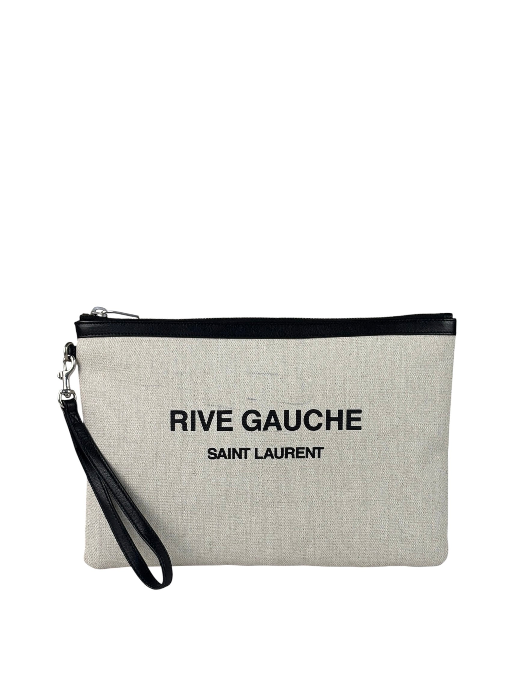 Yves Saint Laurent Off-White Rive Gauche Zipped Pouch