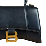 Balenciaga Black Leather Hourglass XS 2Way Handbag