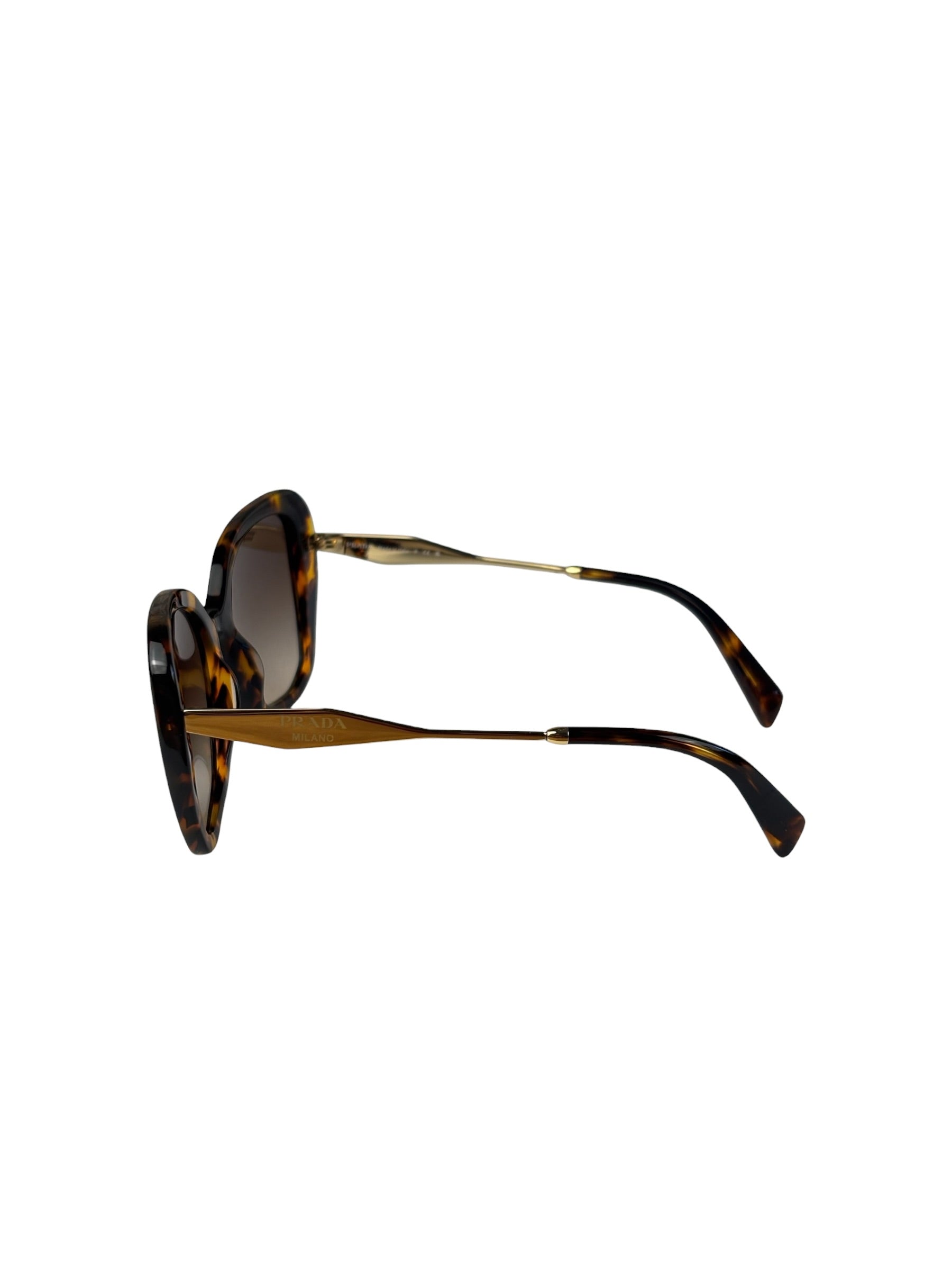 Prada Tortoise Shell SPY 03Y Oversized Butterfly Sunglasses
