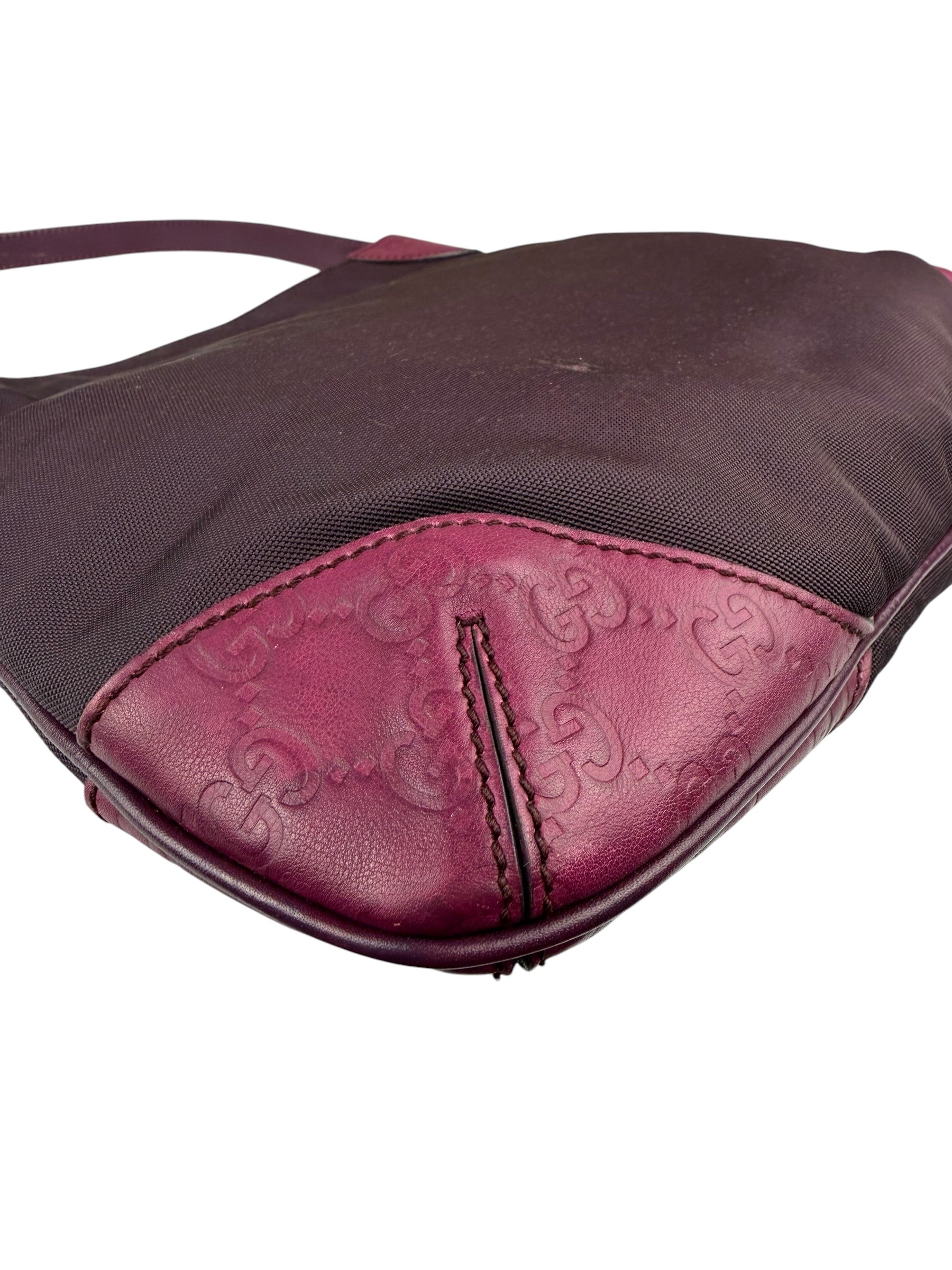 Gucci Vintage Purple Canvas Shoulder/Hobo Bag