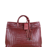 Polo Ralph Lauren Red Woven Leather Tote