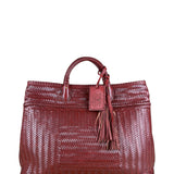 Polo Ralph Lauren Red Woven Leather Tote