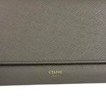 Celine Grey Leather Long Flap Wallet