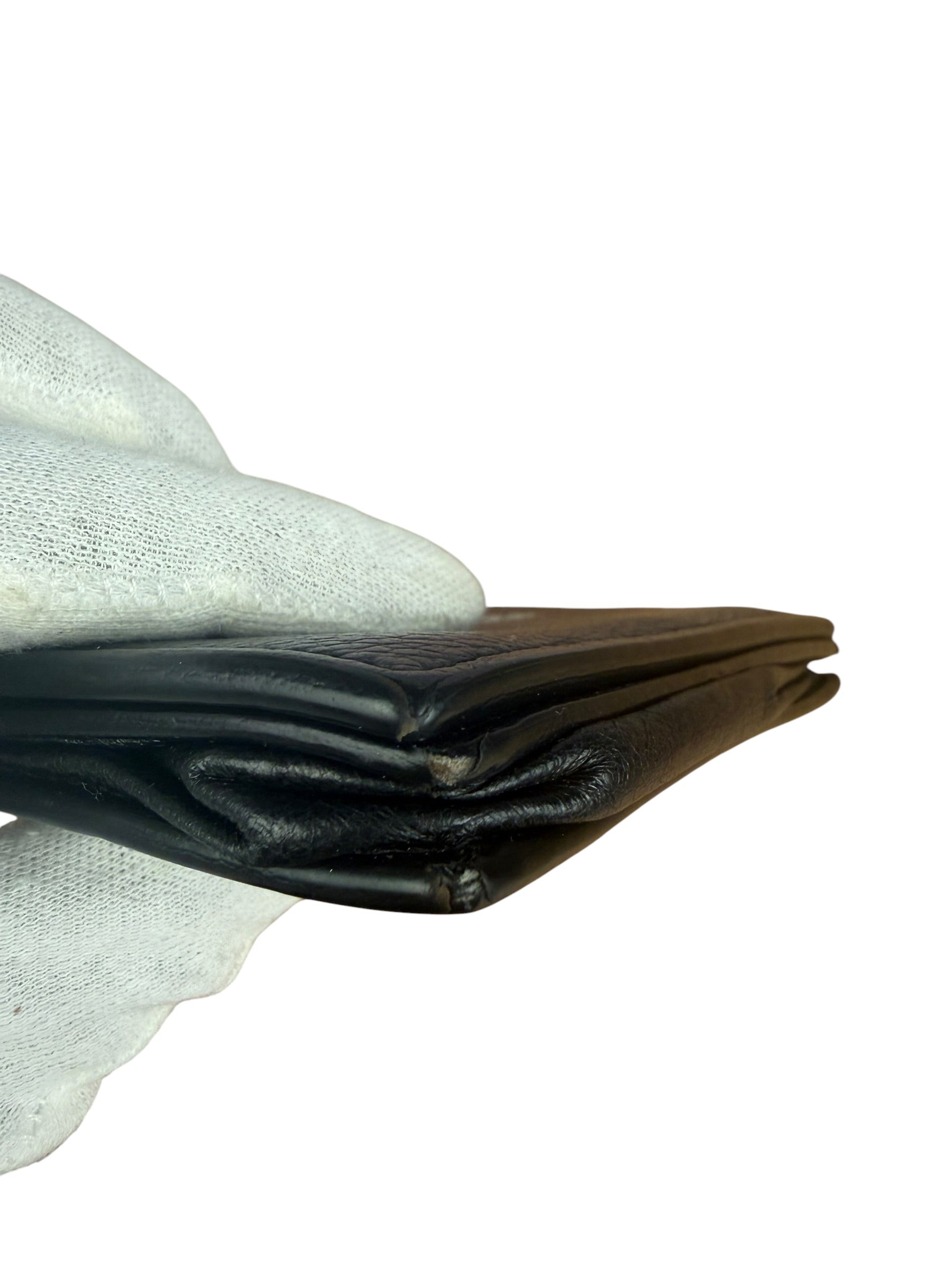 Balenciaga Black Leather Cash Mini Wallet