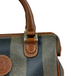 Fendi Vintage Pequin Stripped Nano Boston Bag