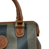 Fendi Vintage Pequin Stripped Nano Boston Bag