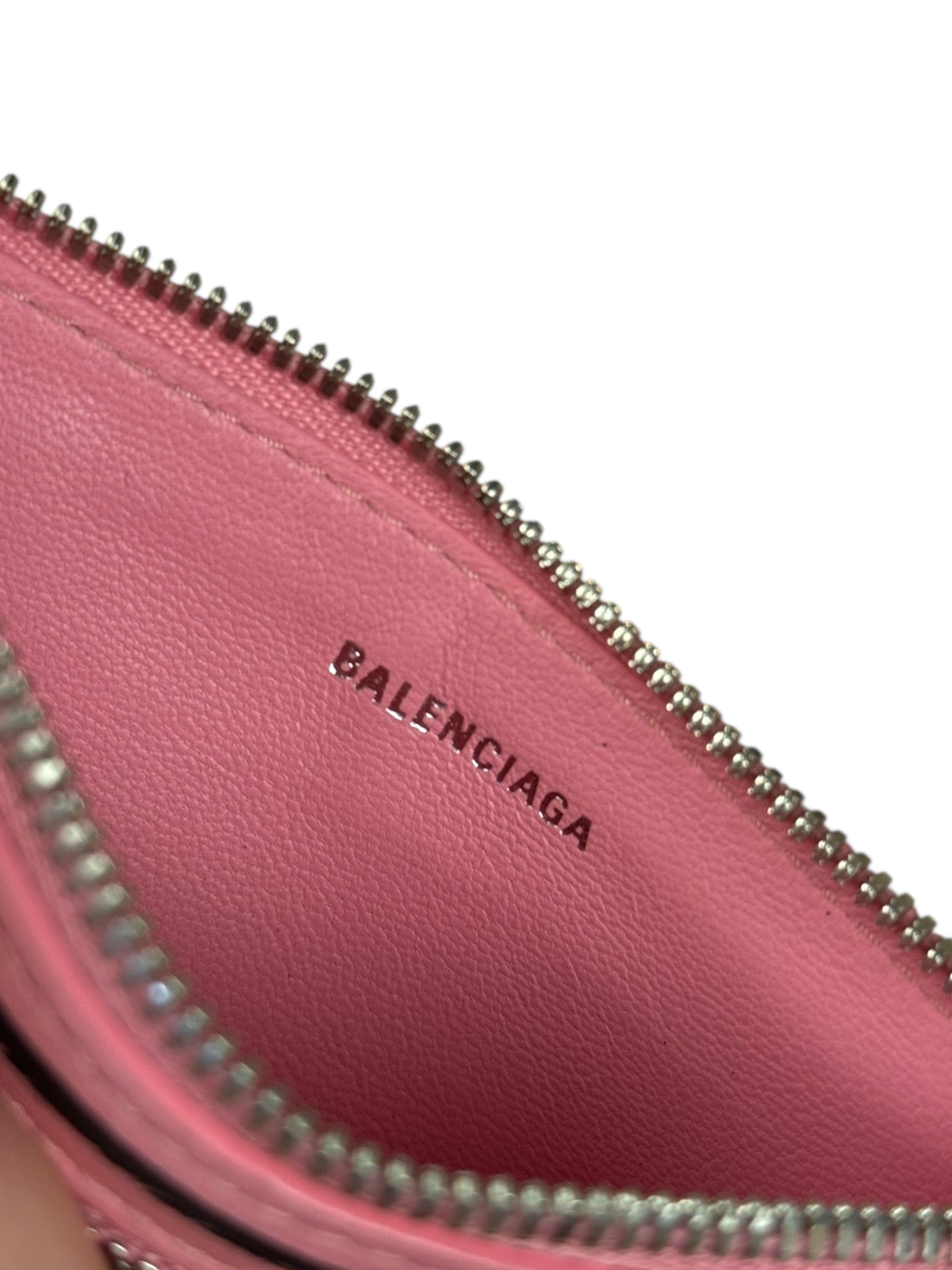 Balenciaga Pink Grafitti Le City Zip Wallet