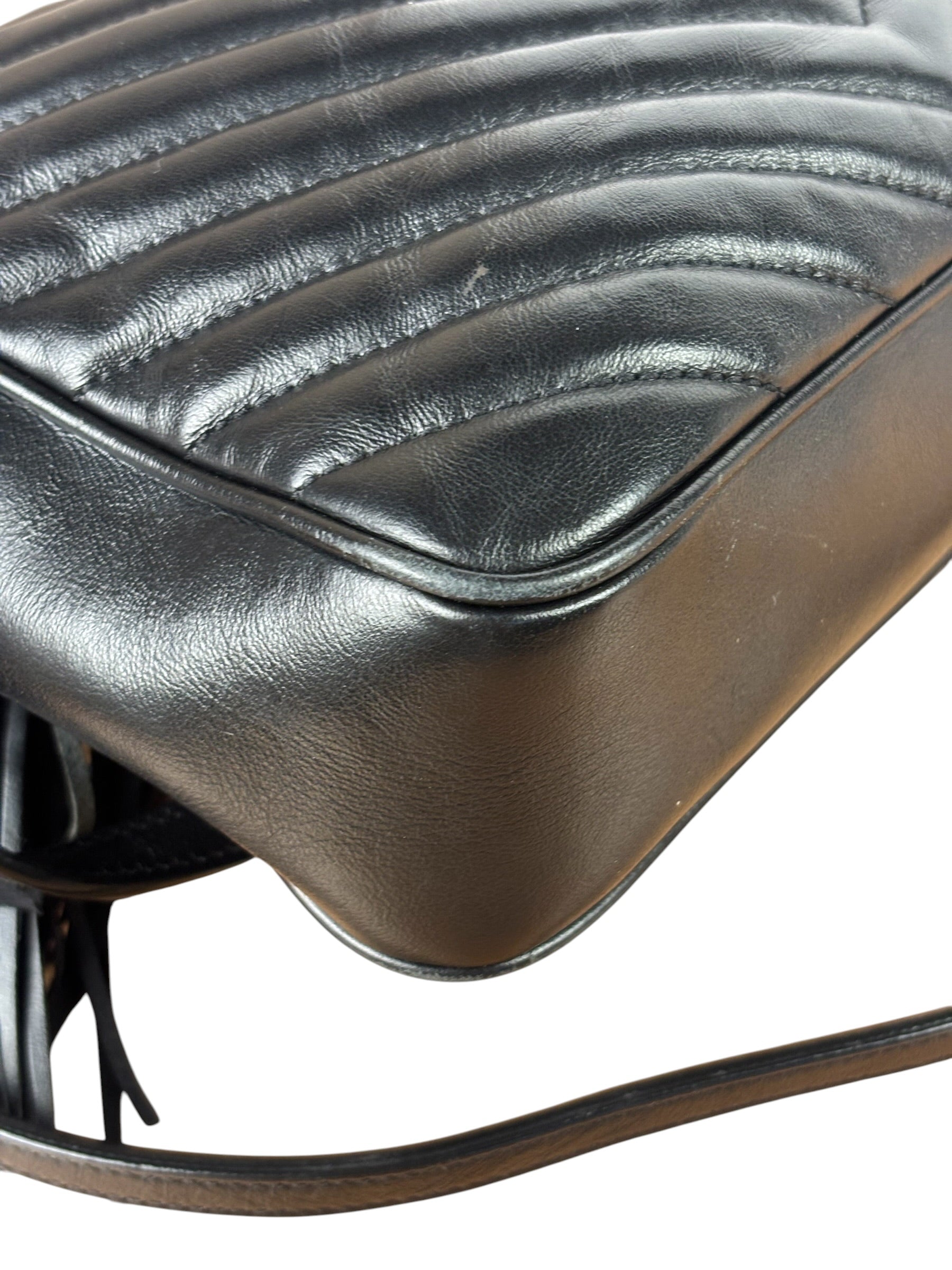 Yves Saint Laurent Black Leather Lou Camera Bag