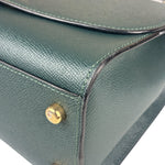 Coach Teal Crossgrain Leather Tilly Satchel 23 Two-Way Bag