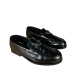 Prada Black Leather Triangle Logo Loafers
