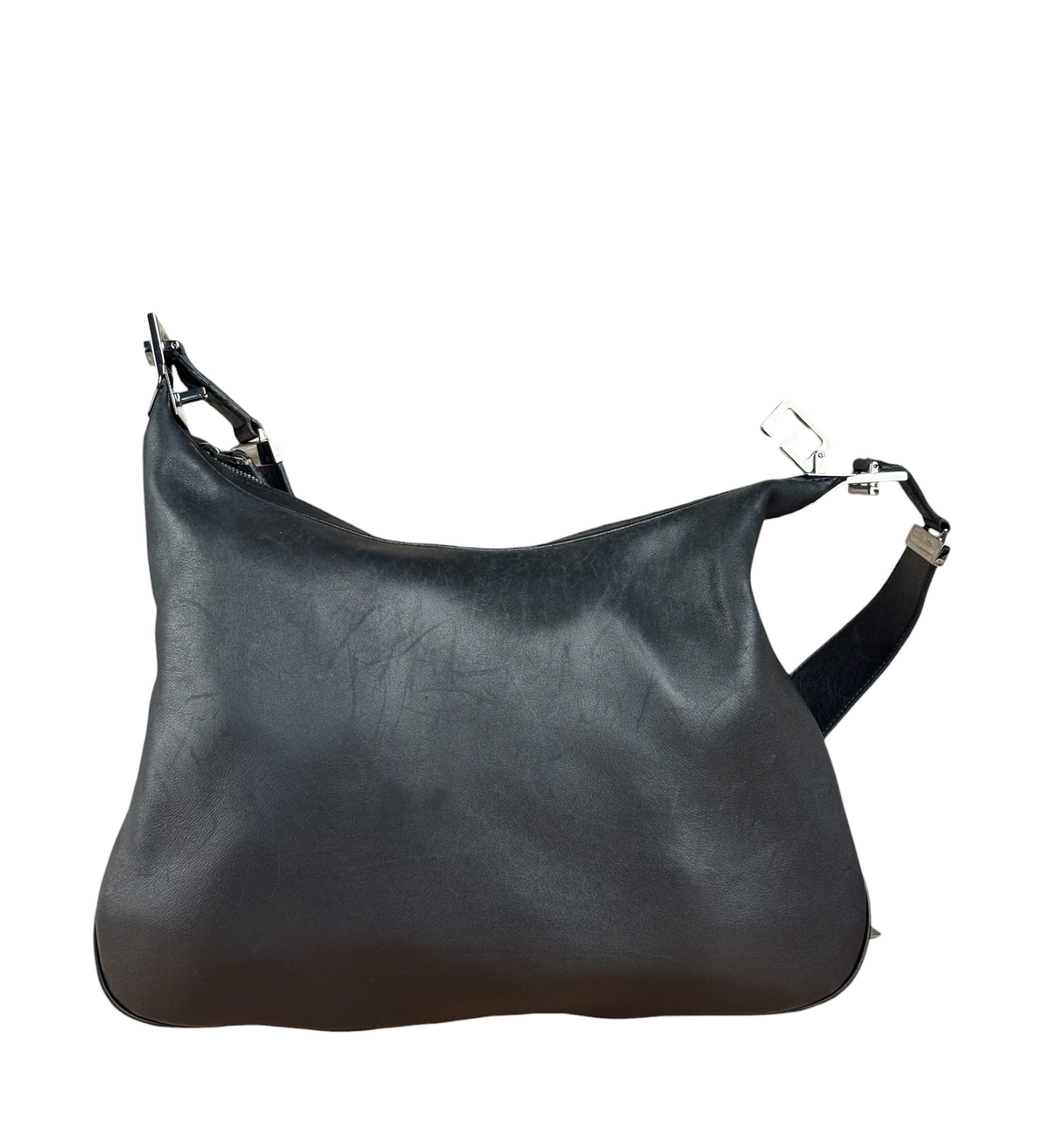 Gucci Black Leather Silhouette Hobo Bag