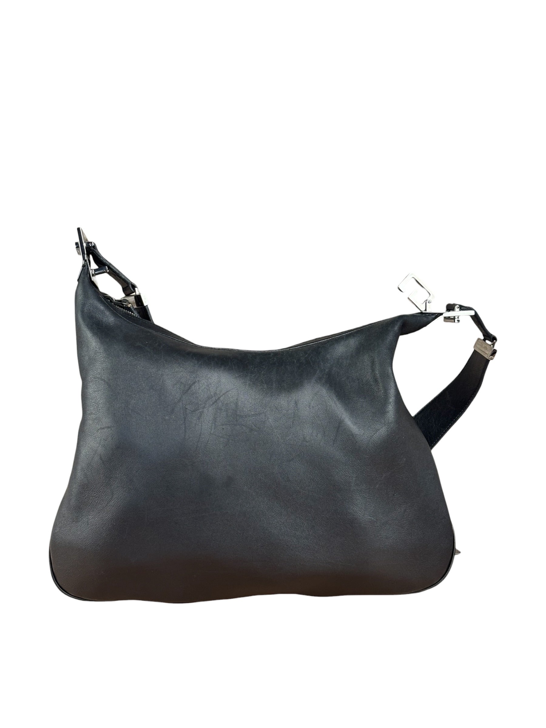 Gucci Black Leather Silhouette Hobo Bag