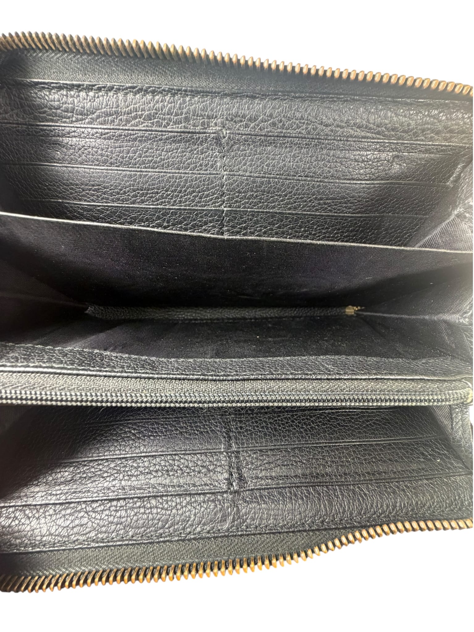 Gucci Black Leather Zip-Around Long Wallet