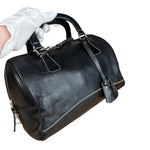 Prada Vintage Black Leather Mini Boston Bag