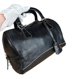 Prada Vintage Black Leather Mini Boston Bag