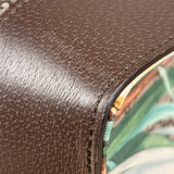 Gucci Brown Leather Trim GG Supreme Tian Vertical Tote Bag