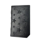 Jimmy Choo Black Leather Star-Embossed Bi-Fold Card Holder
