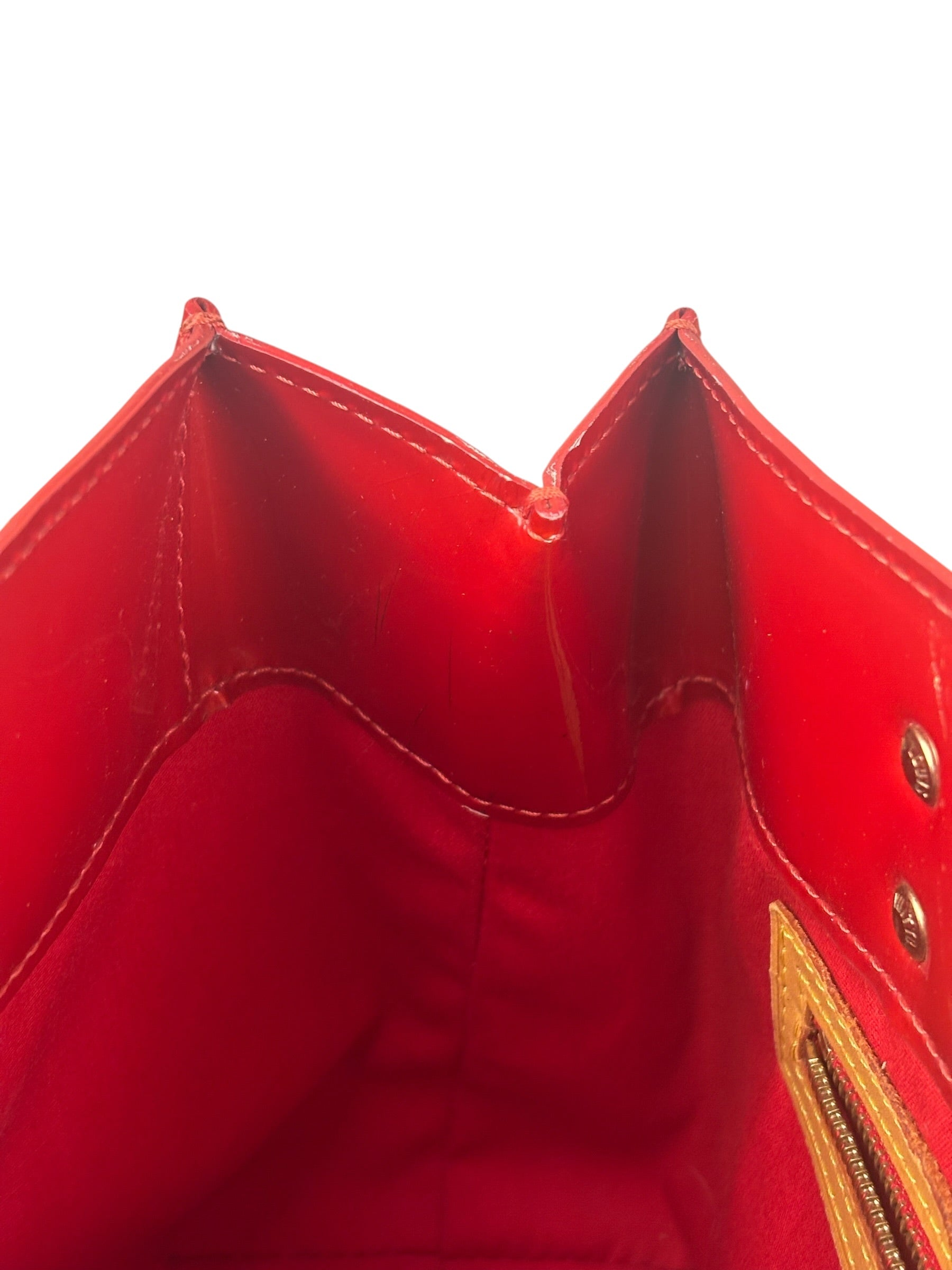 Louis Vuitton Red Canvas Monogram Vernis Hand Bag
