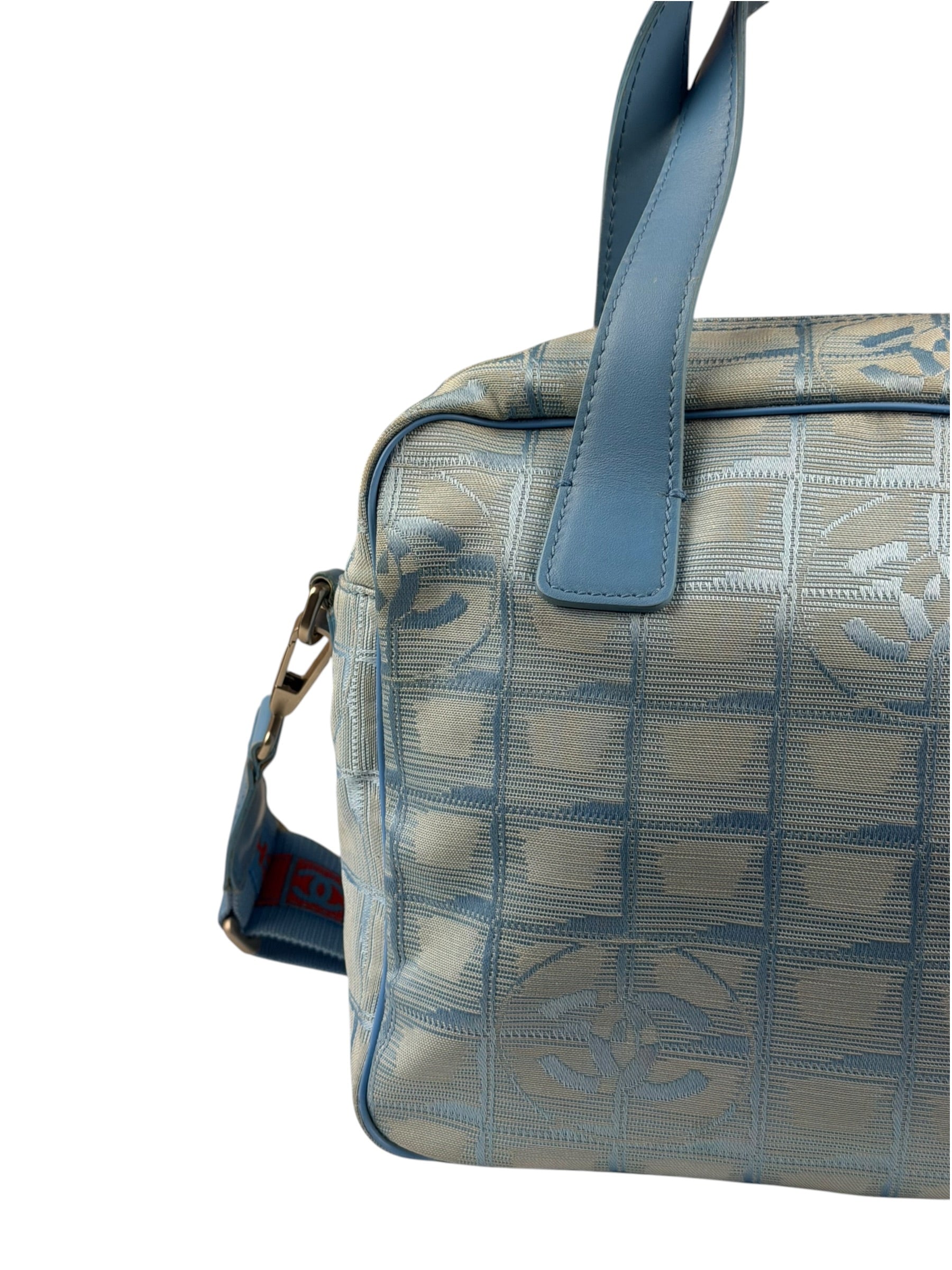 Chanel Blue CC Travel Line Tote Two-Way Bag