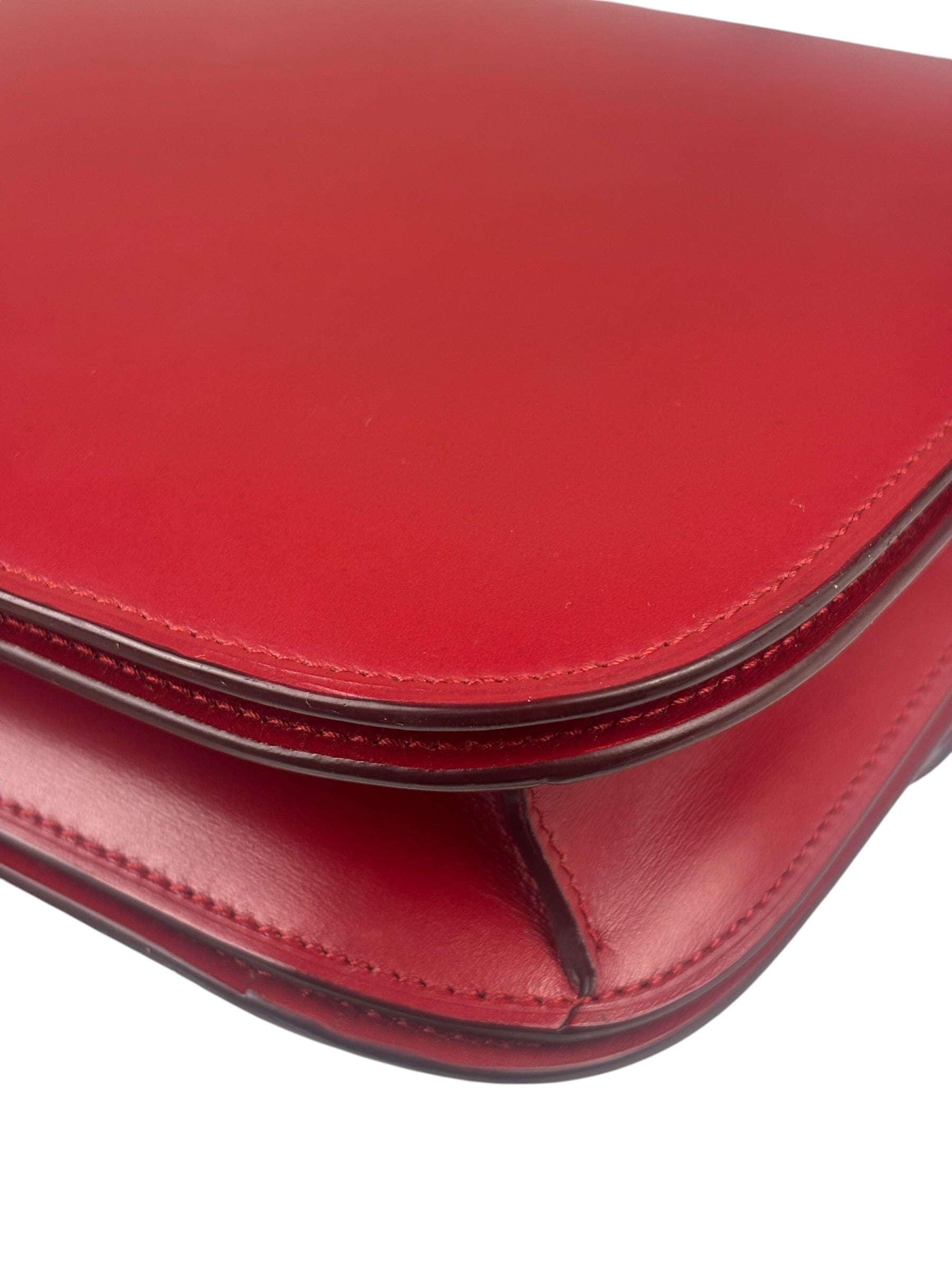 Celine Red Leather Box Crossbody Bag