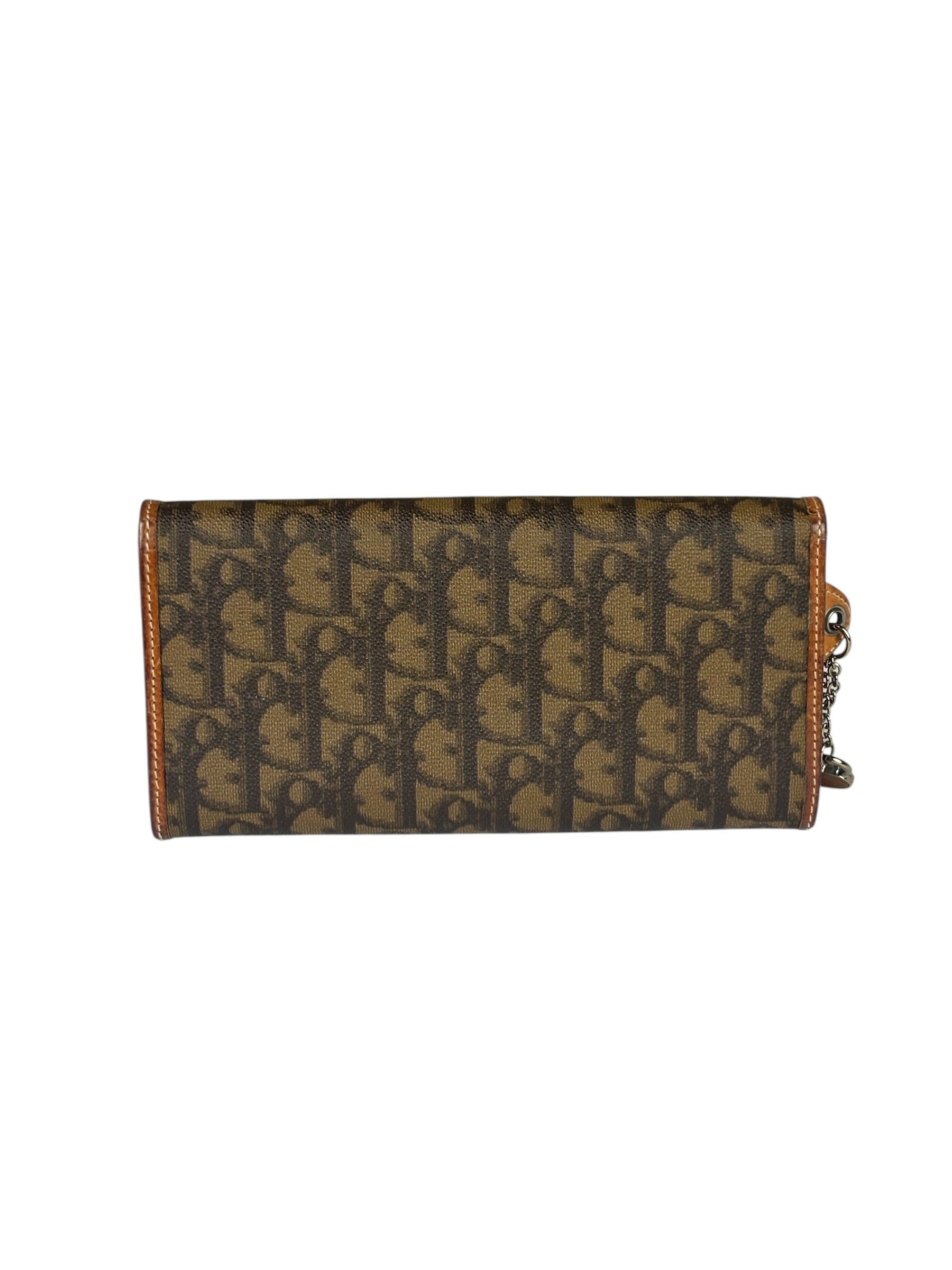 Christian Dior Brown Trotter Romantique Heart Long Wallet On Chain