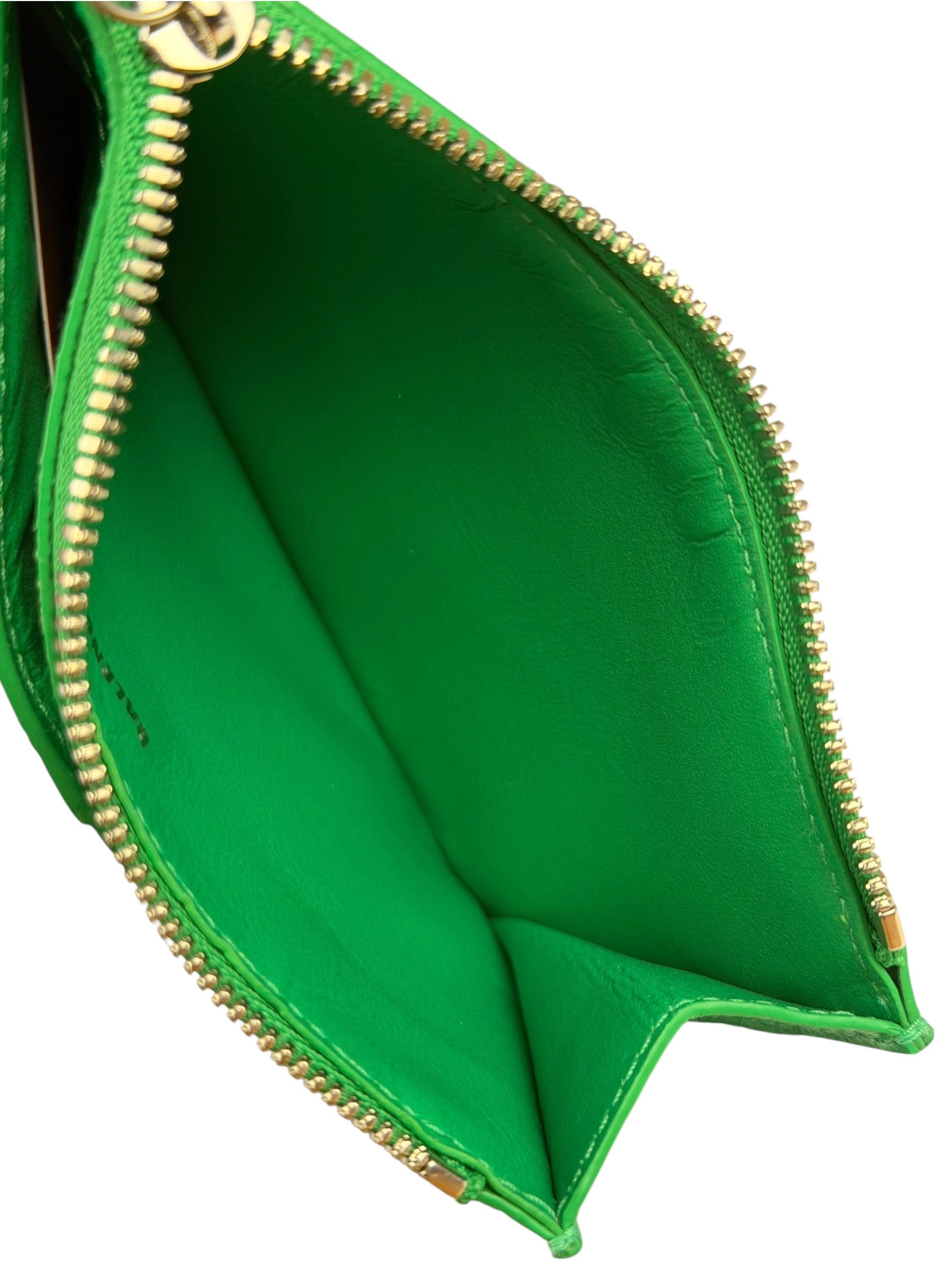 Balenciaga Green Leather Le Cagole Coin/Card Holder