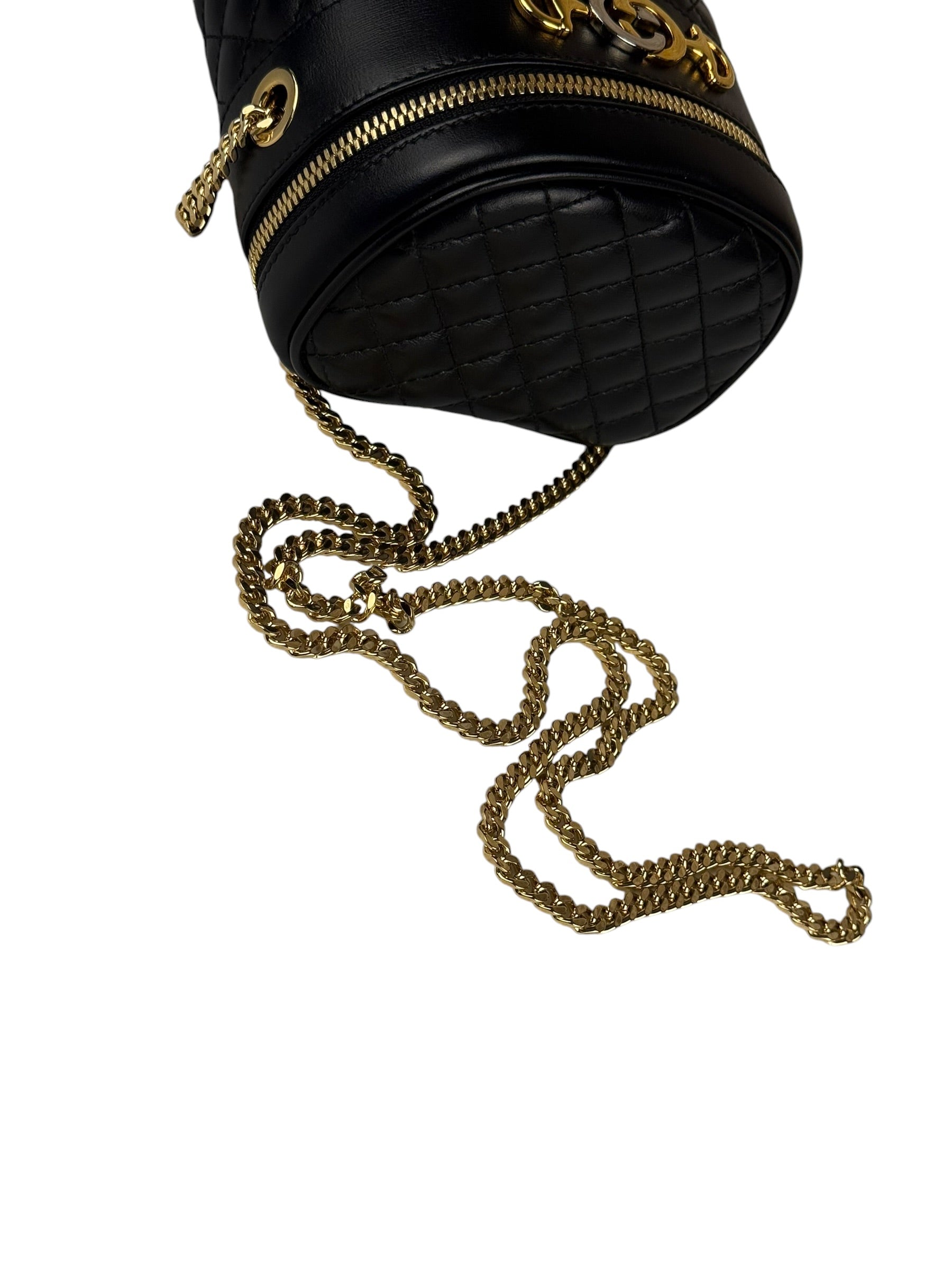 Gucci GG Zumi Cylindrical Black Quilted Leather Shoulder Bag