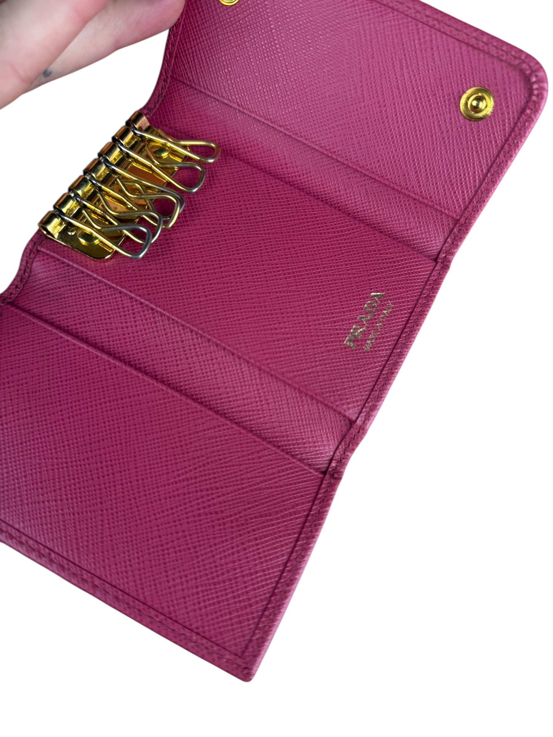 Prada Vintage Pink Compact Key Holder