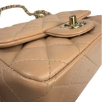Chanel Beige Quilted Lambskin Mini Flap Bag 2023