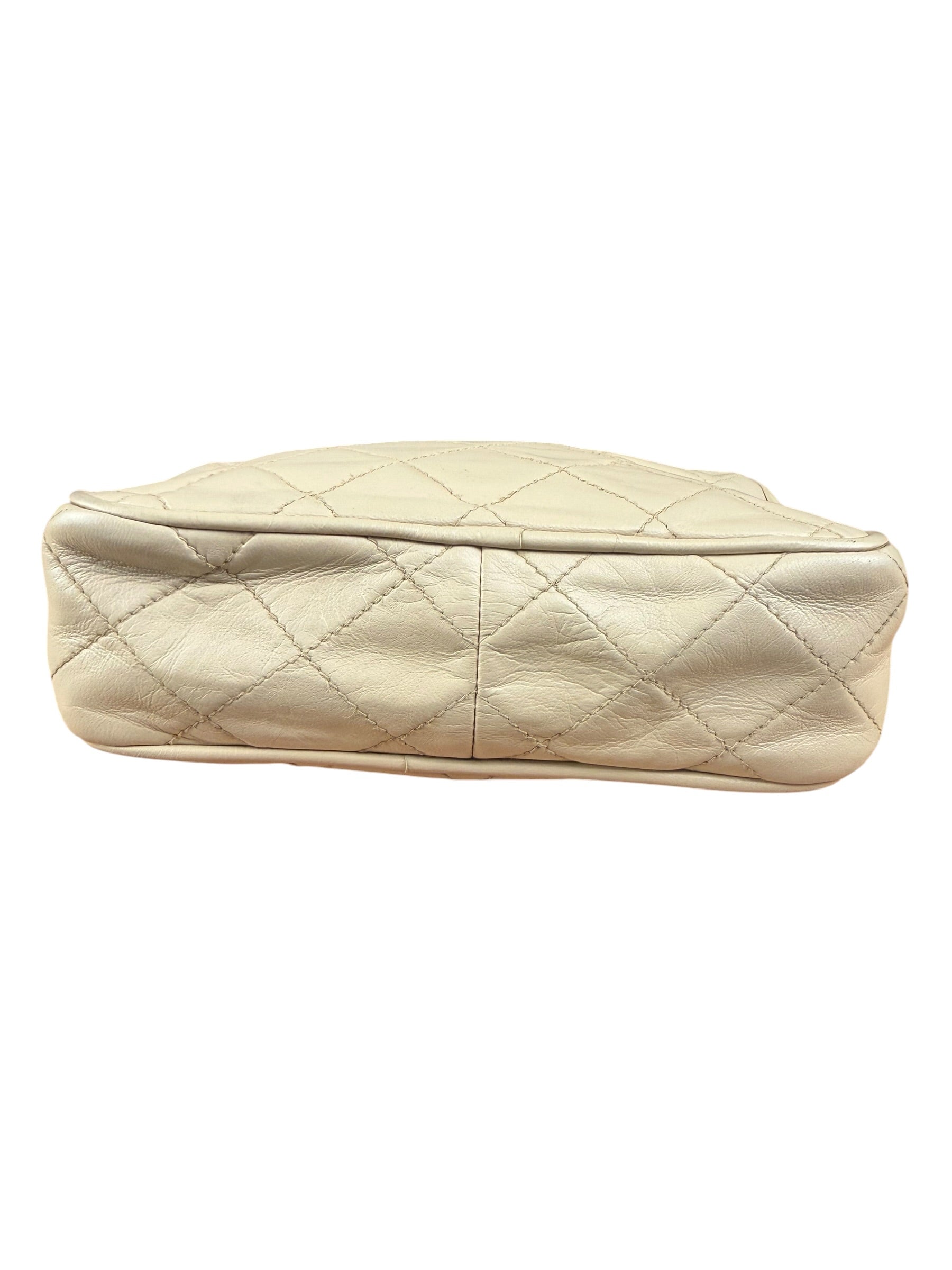 Chanel Beige Quilted Leather Chain Shoulder Bag
