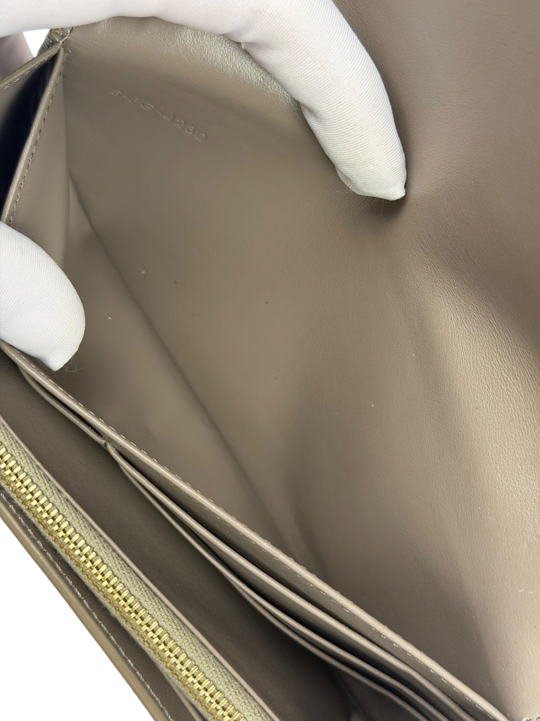 Celine Grey Leather Long Flap Wallet