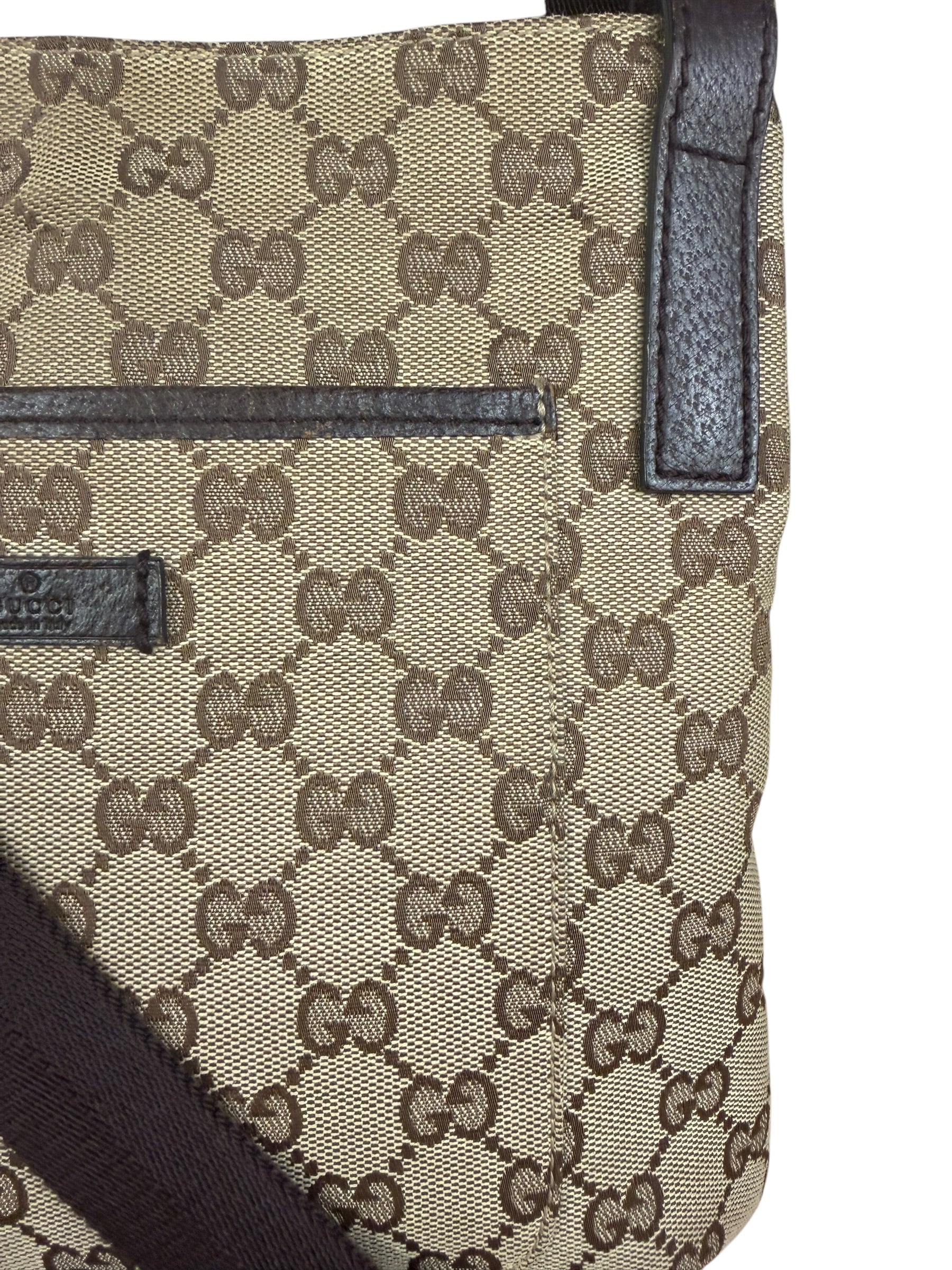 Gucci GG Vintage Beige/Brown Canvas Crossbody Bag