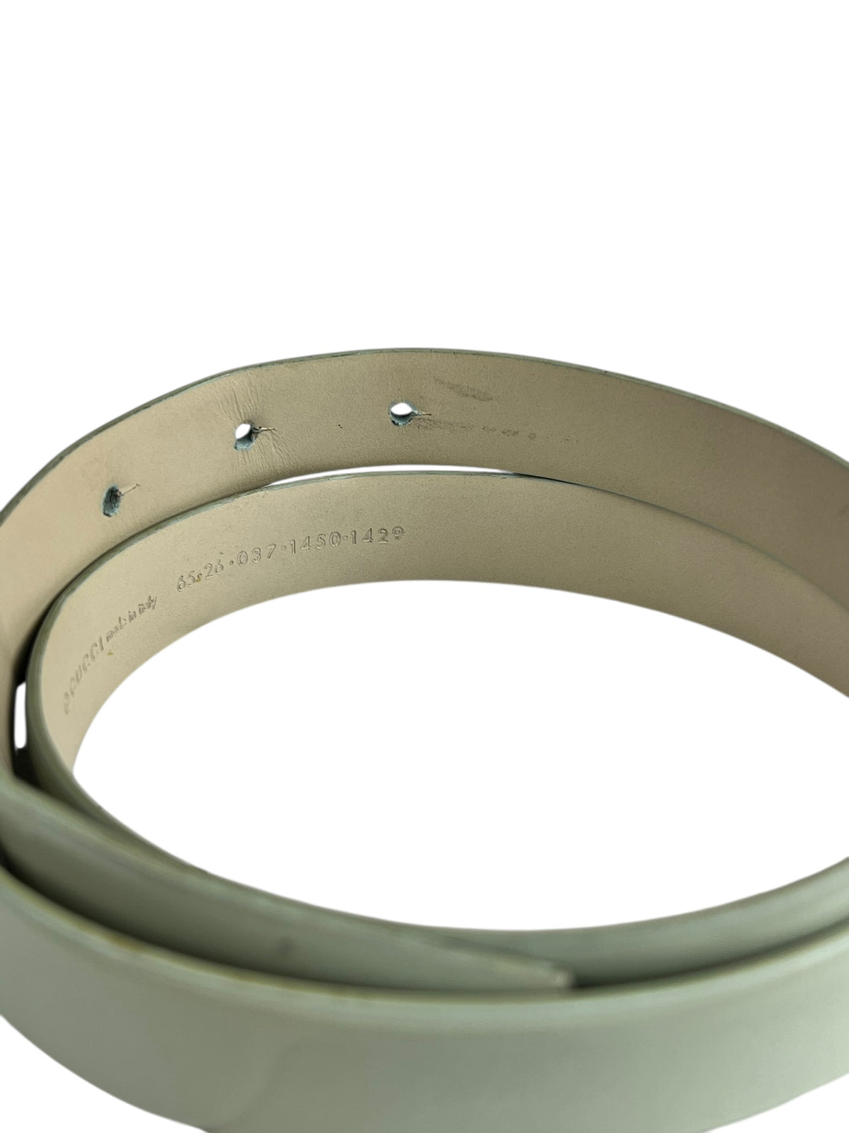 Gucci G Logo Thin Leather Mint Belt