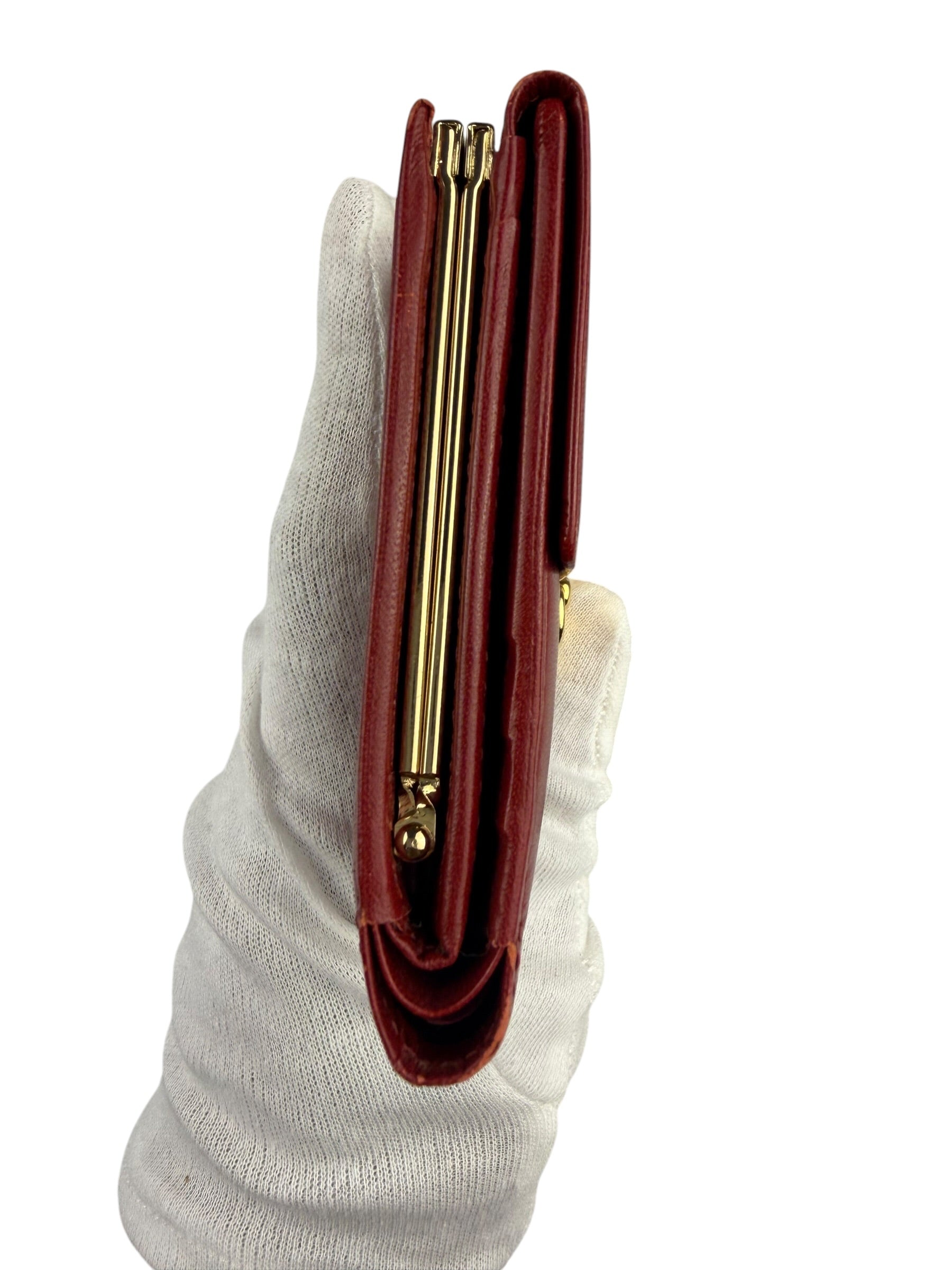 Givenchy Vintage Red Leather Trifold Wallet
