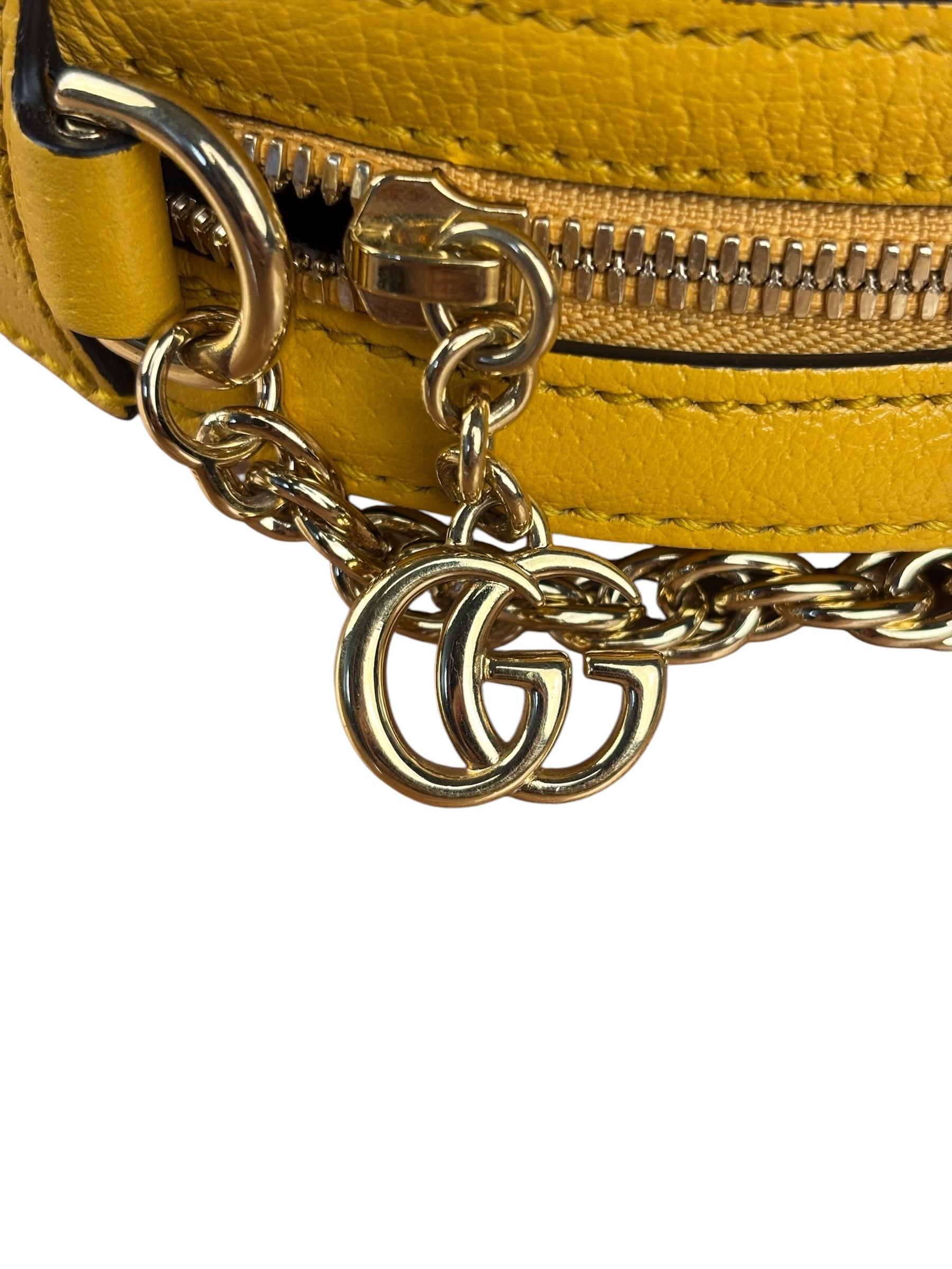 Gucci Ophidia Yellow GG Flora Round Shoulder Bag