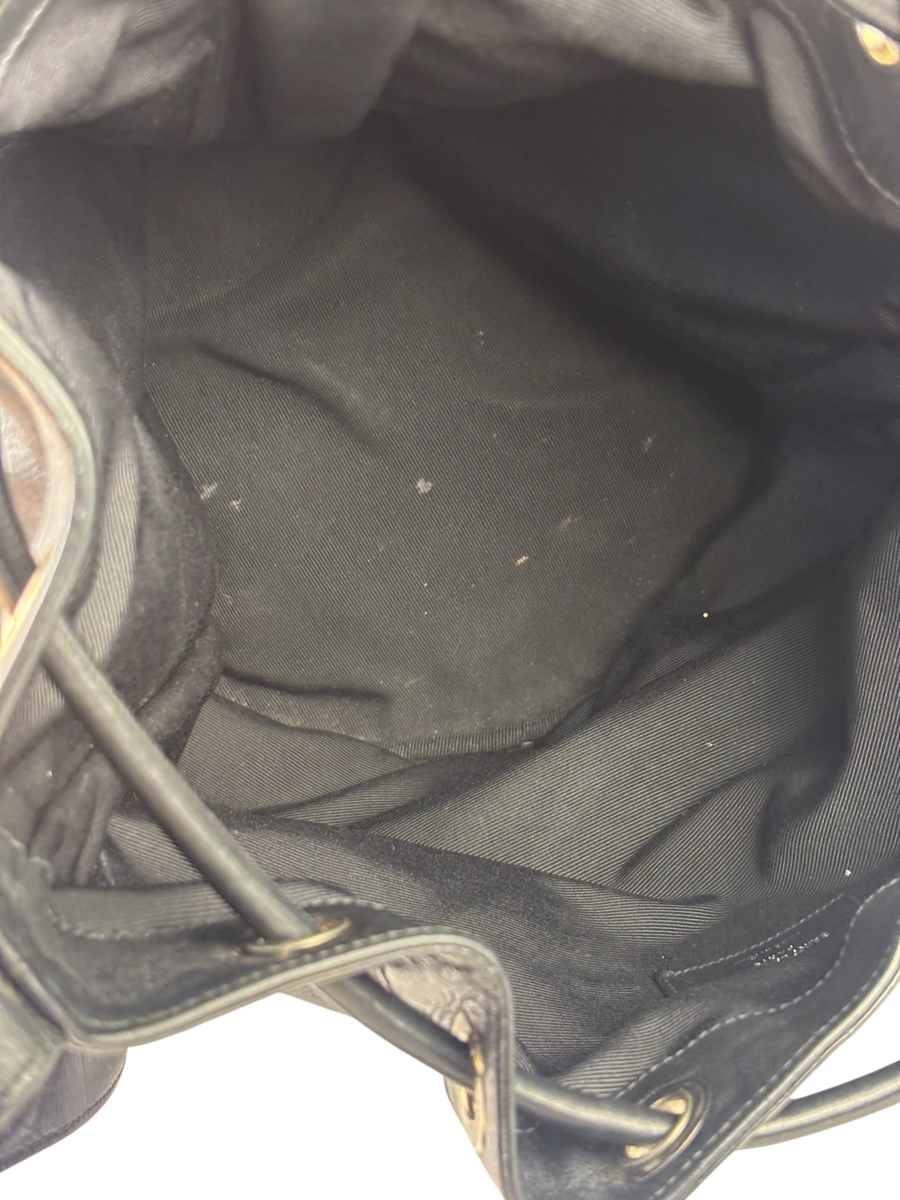 Yves Saint Laurent Black Leather Rider Bucket Bag