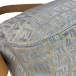 Fendi Leather Light Blue Trim Zucca Baguette