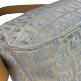 Fendi Leather Light Blue Trim Zucca Baguette
