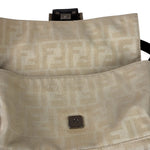 Fendi Vintage FF Ivory Canvas Baguette Shoulder Bag
