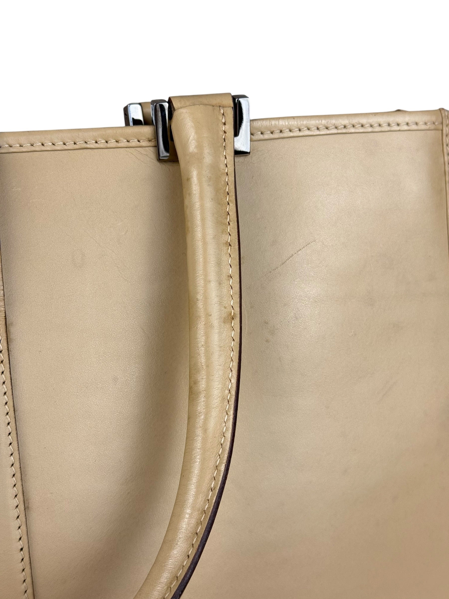 Gucci Vintage Beige Leather Jackie Tote Bag