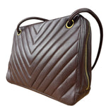 Chanel Burgundy Leather V Stitch Shoulder Bag 1990's