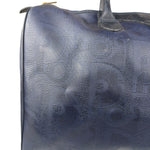 Christian Dior Vintage Navy Coated Canvas Boston Bag