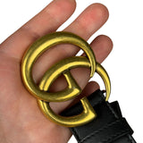 Gucci GG Black leather Belt