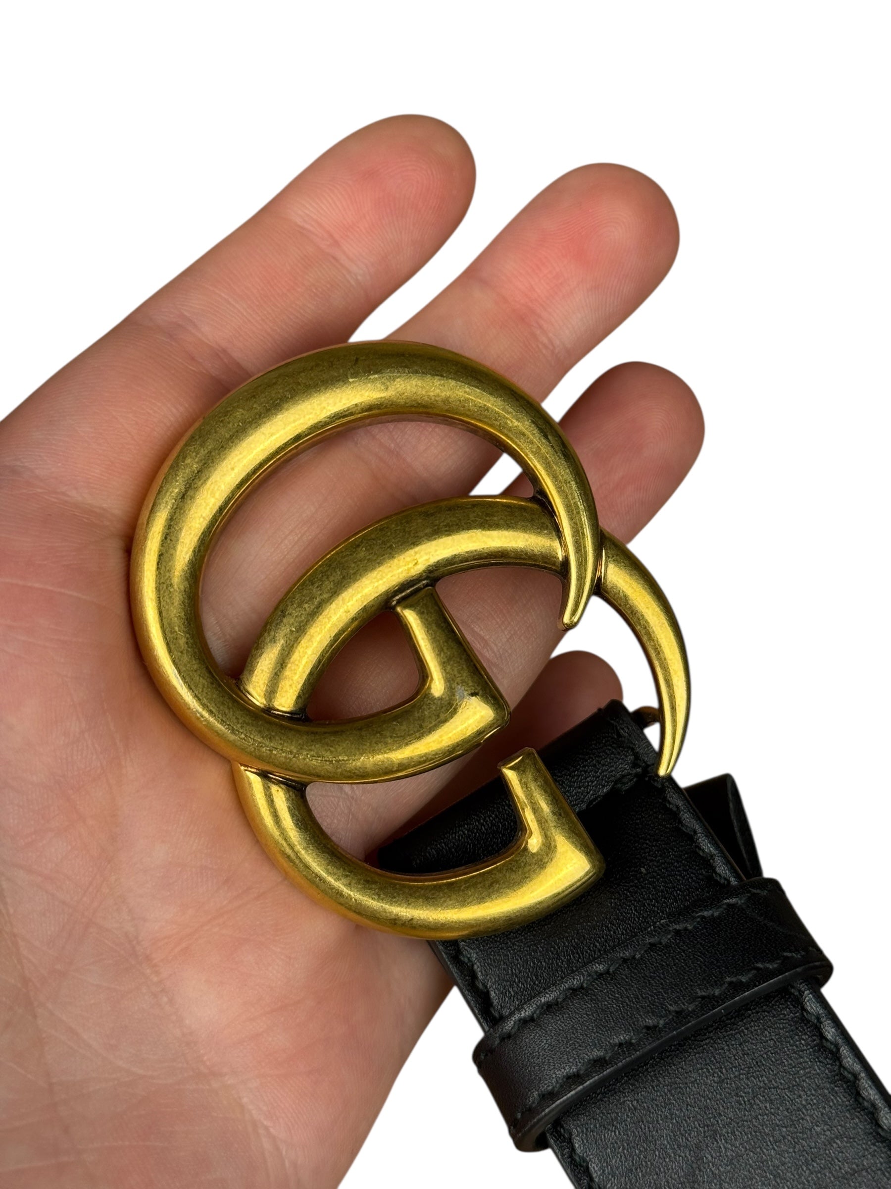 Gucci GG Black leather Belt